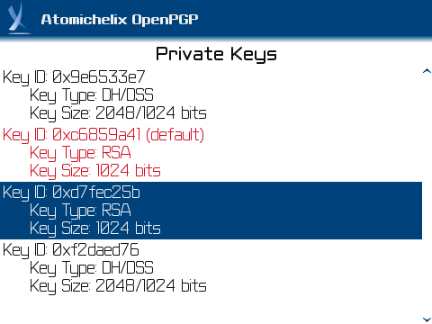 Atomichelix OpenPGP - Encrypted Email For Blackberry 1