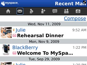 MySpace for BlackBerry Phones 2.0 1