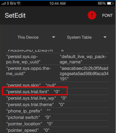 SetEdit Font Oppo A7