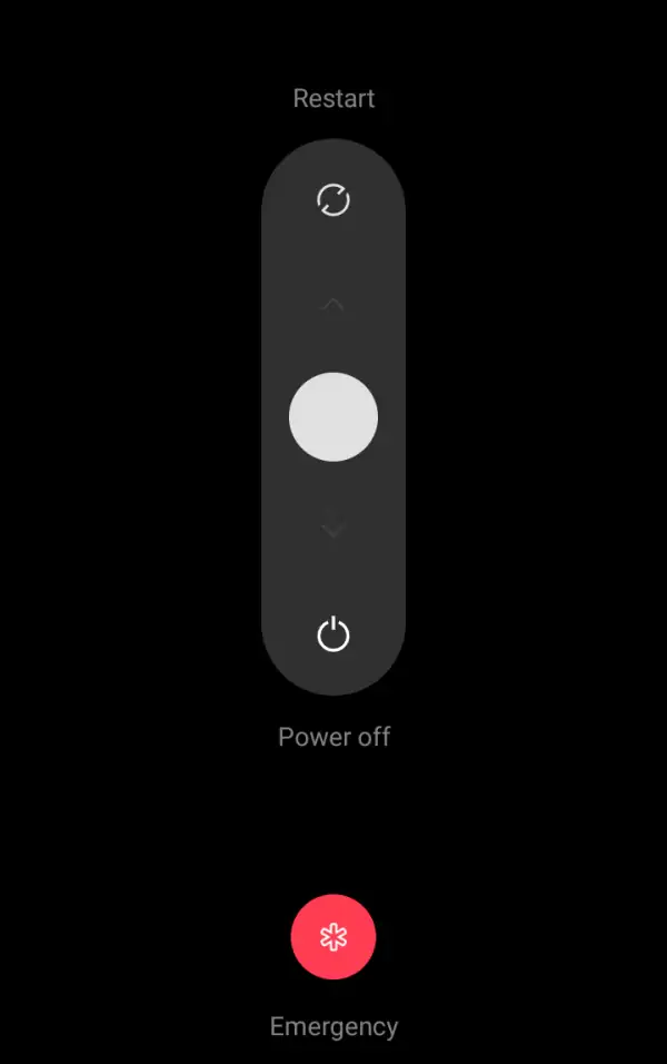 Turn off Realme with the Power Button