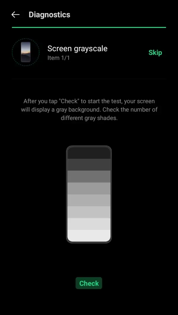 Screen Gray Scale Test
